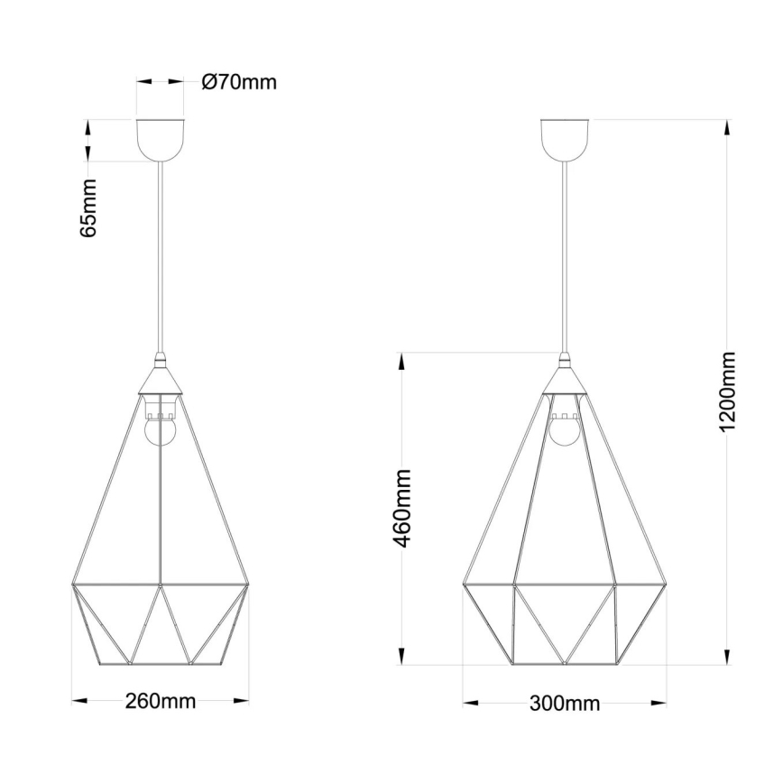 Globo - Candeeiro suspenso 1xE27/60W/230V diâmetro 30 cm