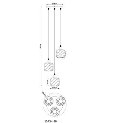 Globo - Candeeiro suspenso 3xE27/25W/230V