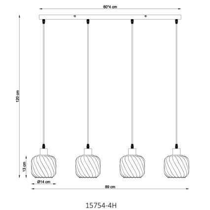 Globo - Candeeiro suspenso 4xE27/25W/230V