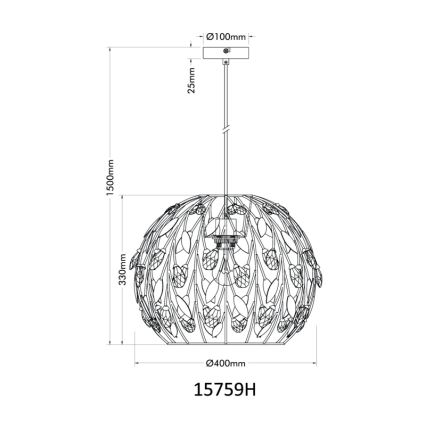 Globo - Candeeiro suspenso 1xE27/40W/230V diâmetro 40 cm