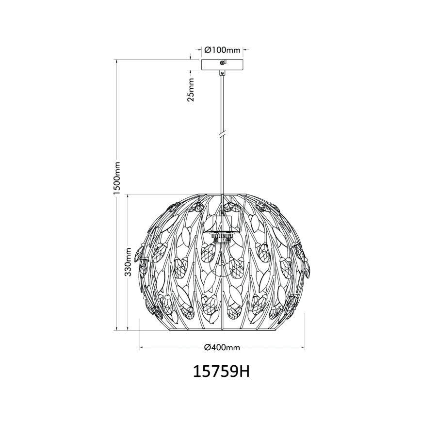 Globo - Candeeiro suspenso 1xE27/40W/230V diâmetro 40 cm