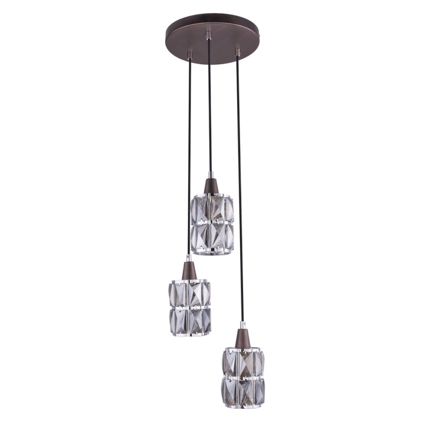 Globo - Candelabro de cristal num fio 3xE14/40W/230V