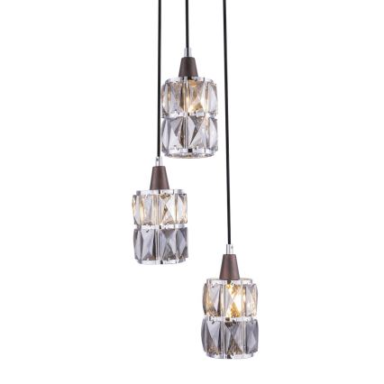 Globo - Candelabro de cristal num fio 3xE14/40W/230V