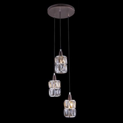 Globo - Candelabro de cristal num fio 3xE14/40W/230V