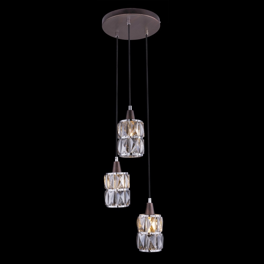 Globo - Candelabro de cristal num fio 3xE14/40W/230V