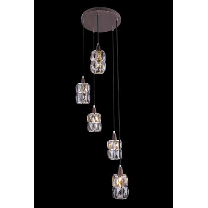 Globo - Candelabro de cristal num fio 5xE14/40W/230V