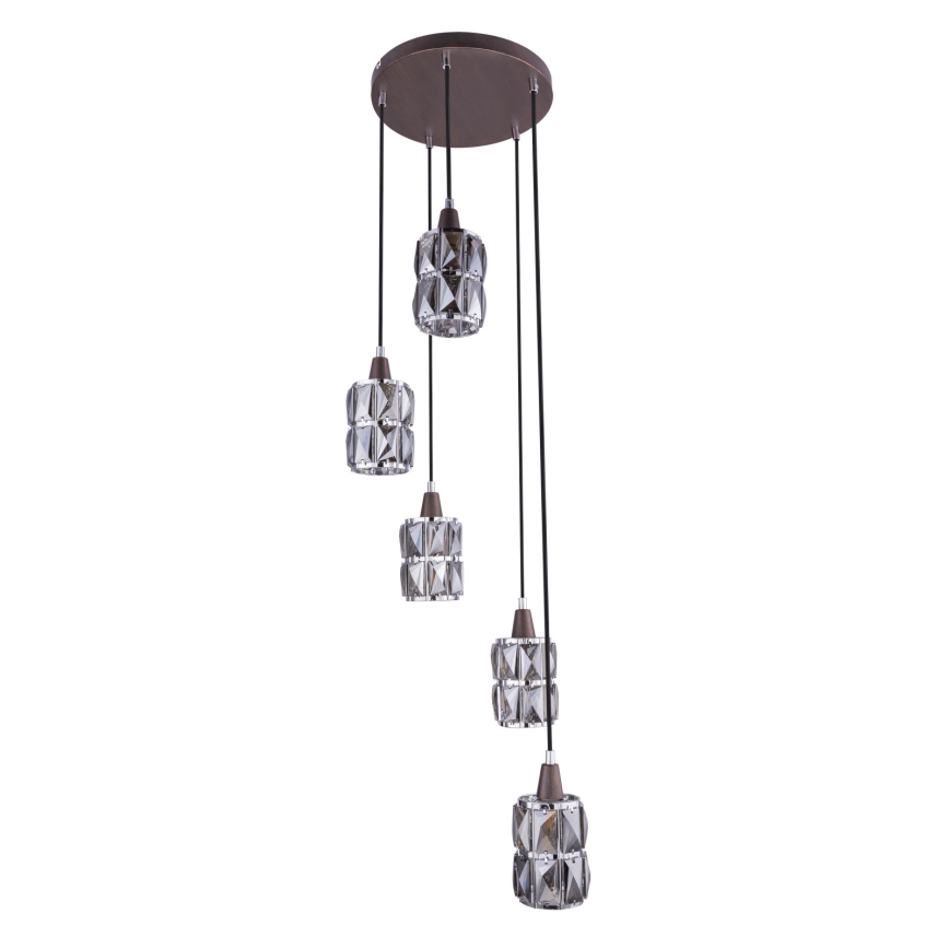 Globo - Candelabro de cristal num fio 5xE14/40W/230V