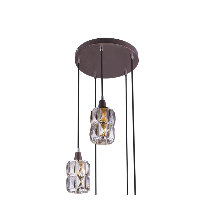 Globo - Candelabro de cristal num fio 5xE14/40W/230V