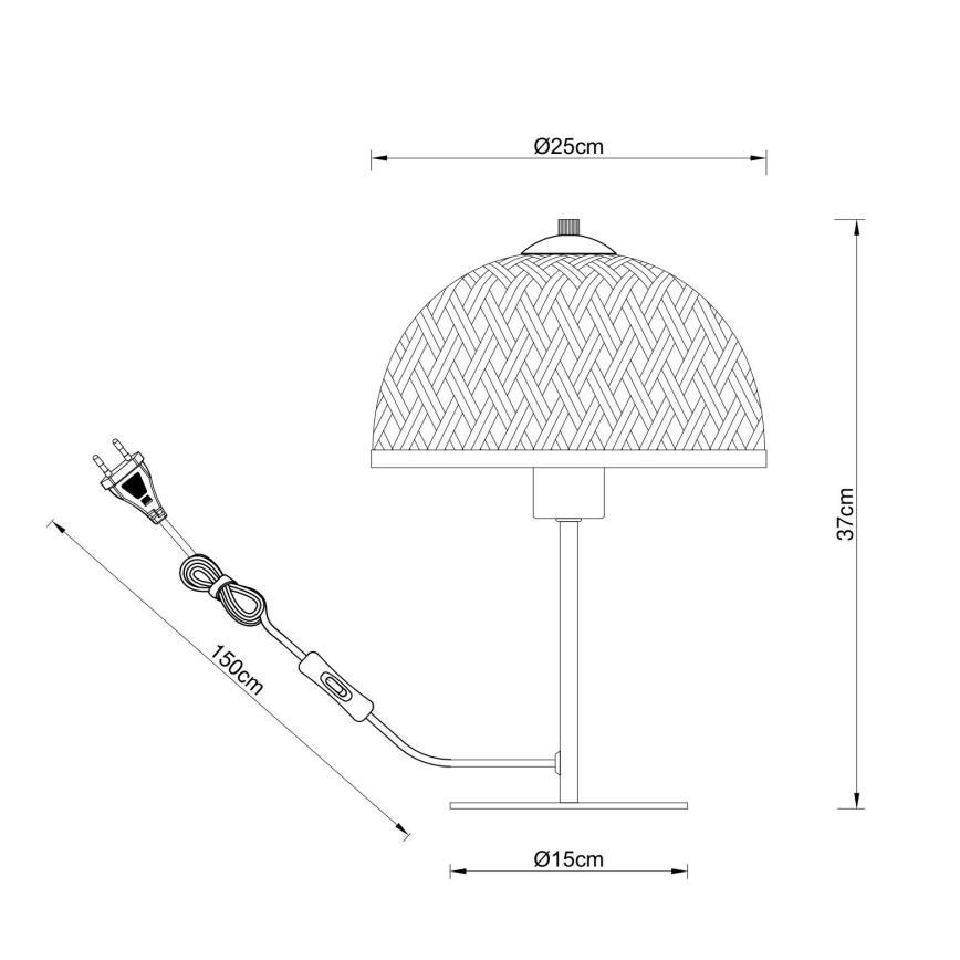 Globo - Candeeiro de mesa 1xE27/15W/230V bambu