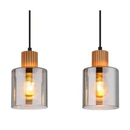 Globo - Candeeiro suspenso 3xE27/25W/230V preto
