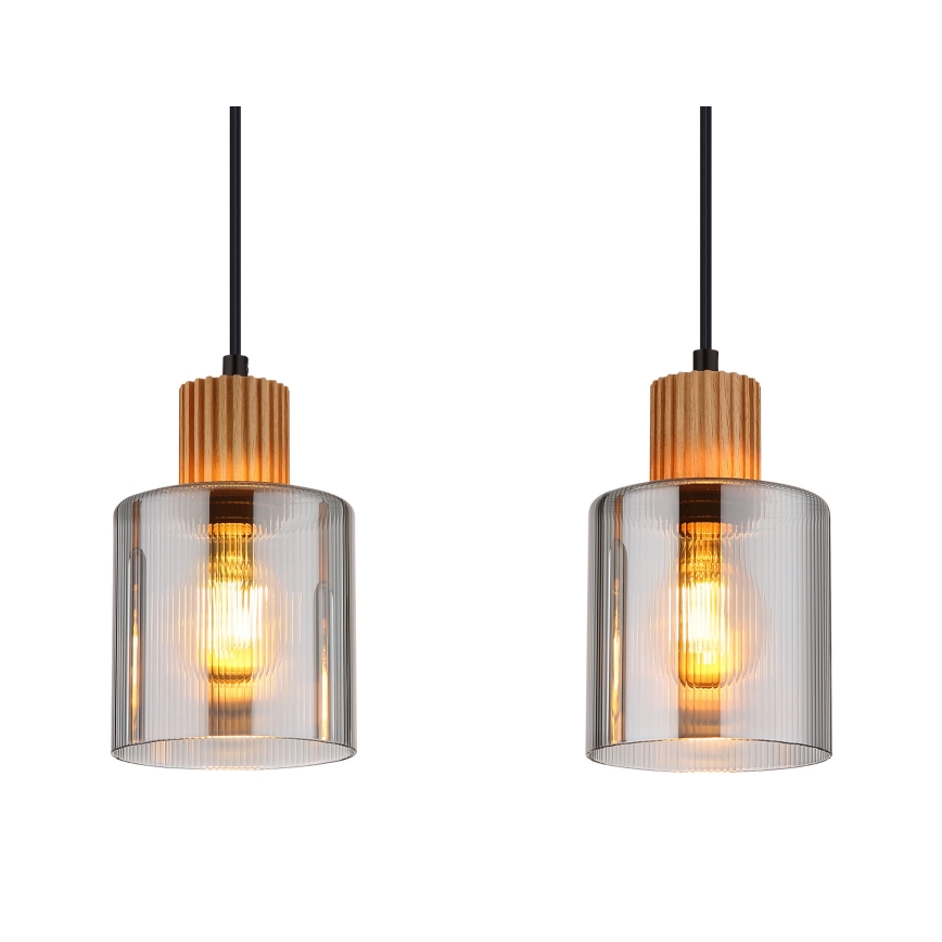 Globo - Candeeiro suspenso 3xE27/25W/230V preto