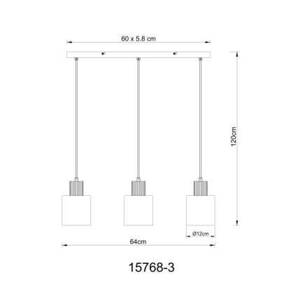 Globo - Candeeiro suspenso 3xE27/25W/230V preto