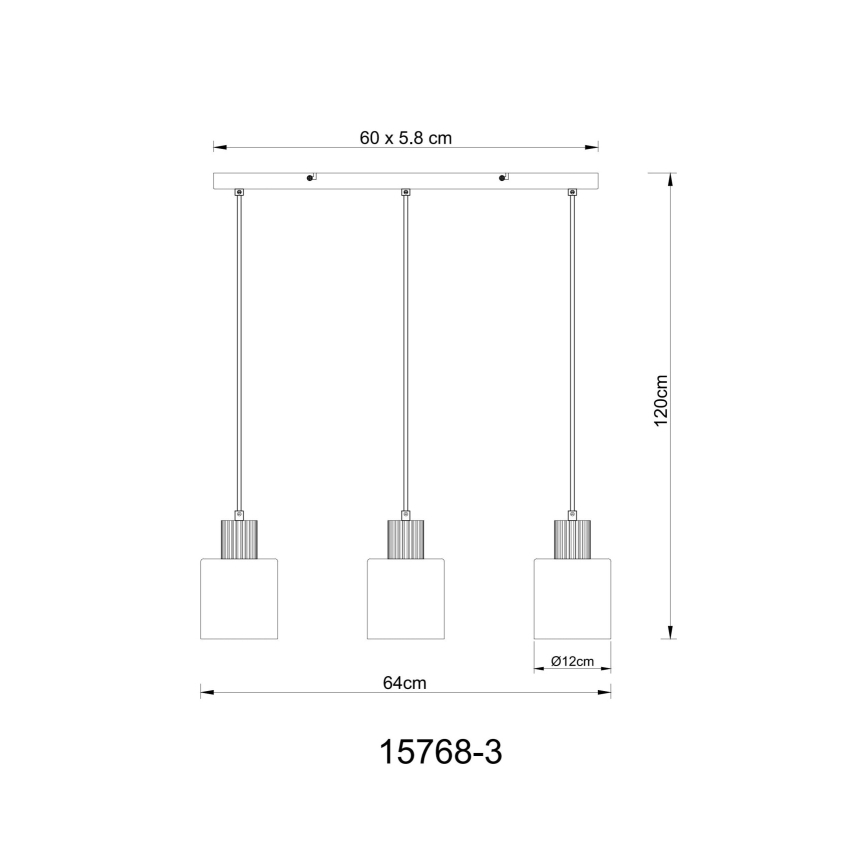 Globo - Candeeiro suspenso 3xE27/25W/230V preto