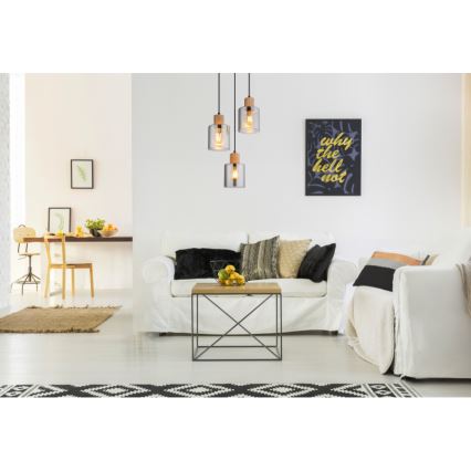 Globo - Candeeiro suspenso 3xE27/25W/230V preto diâmetro 30 cm