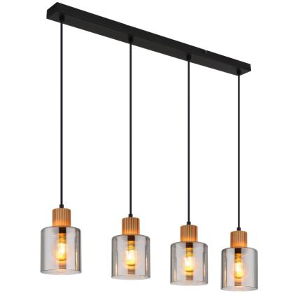 Globo - Candeeiro suspenso 4xE27/25W/230V preto