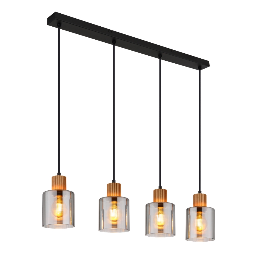 Globo - Candeeiro suspenso 4xE27/25W/230V preto