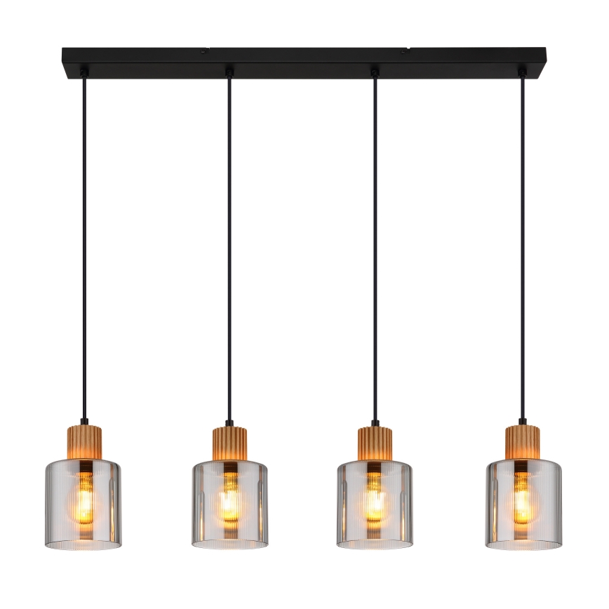 Globo - Candeeiro suspenso 4xE27/25W/230V preto