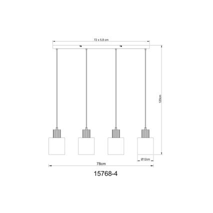 Globo - Candeeiro suspenso 4xE27/25W/230V preto