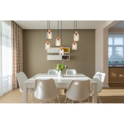 Globo - Candeeiro suspenso 6xE27/25W/230V preto