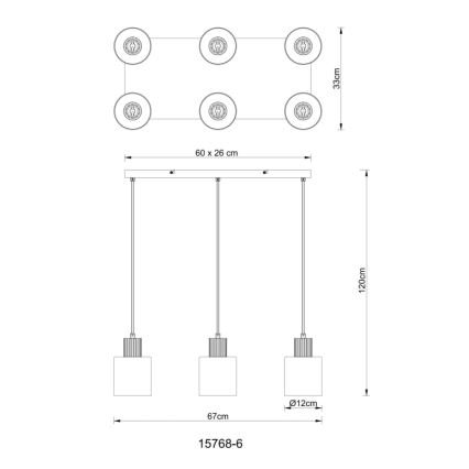 Globo - Candeeiro suspenso 6xE27/25W/230V preto