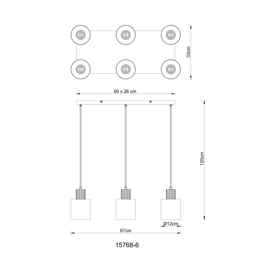 Globo - Candeeiro suspenso 6xE27/25W/230V preto