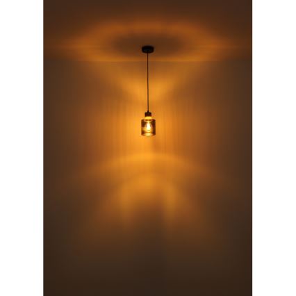 Globo - Candeeiro suspenso 1xE27/25W/230V preto diâmetro 12 cm