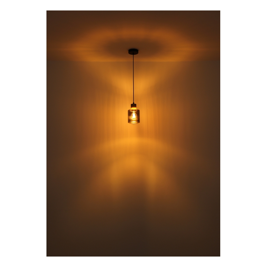 Globo - Candeeiro suspenso 1xE27/25W/230V preto diâmetro 12 cm