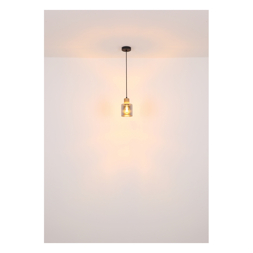 Globo - Candeeiro suspenso 1xE27/25W/230V preto diâmetro 12 cm