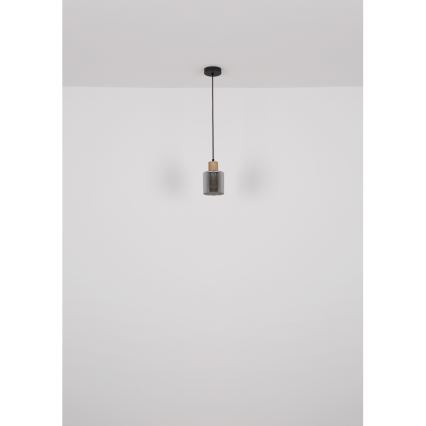 Globo - Candeeiro suspenso 1xE27/25W/230V preto diâmetro 12 cm