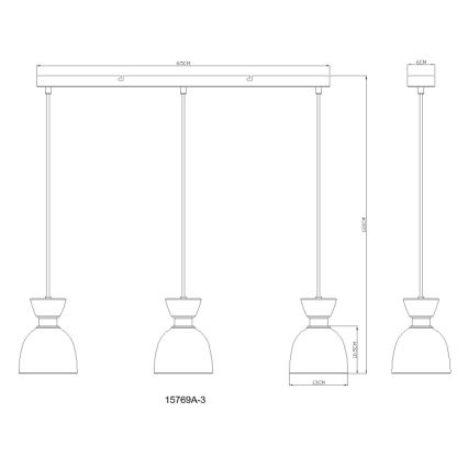 Globo - Candeeiro suspenso 3xE14/40W/230V castanho/fumado