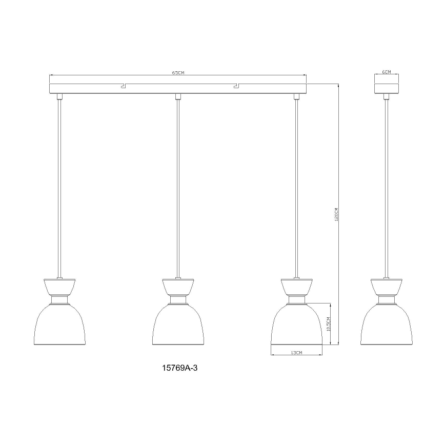 Globo - Candeeiro suspenso 3xE14/40W/230V castanho/fumado