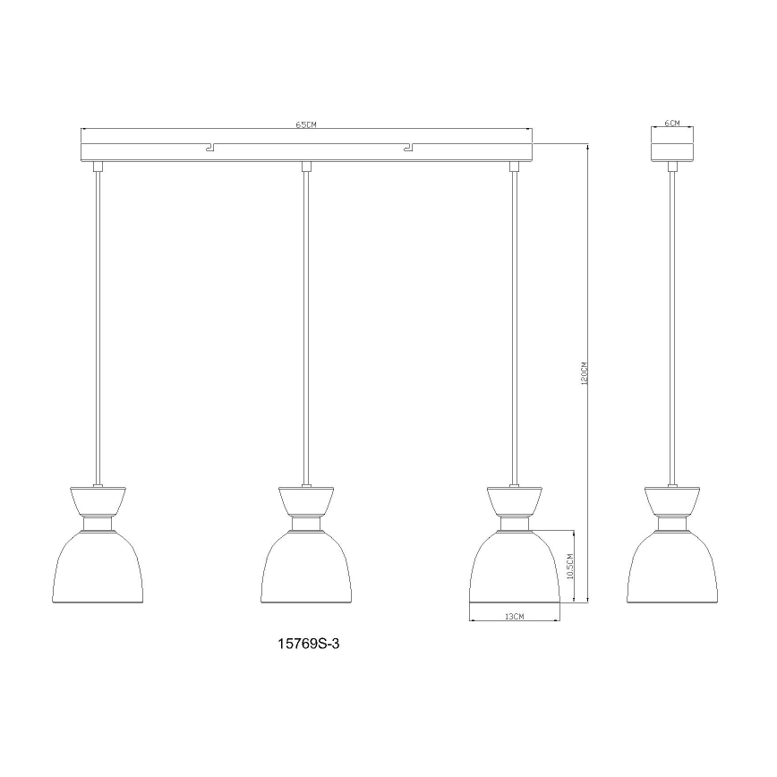 Globo - Candeeiro suspenso 3xE14/40W/230V preto/fumado