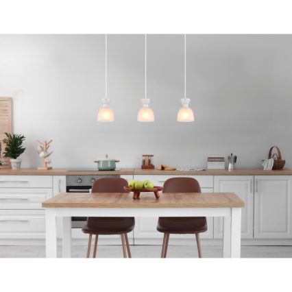 Globo - Candeeiro suspenso 3xE14/40W/230V branco