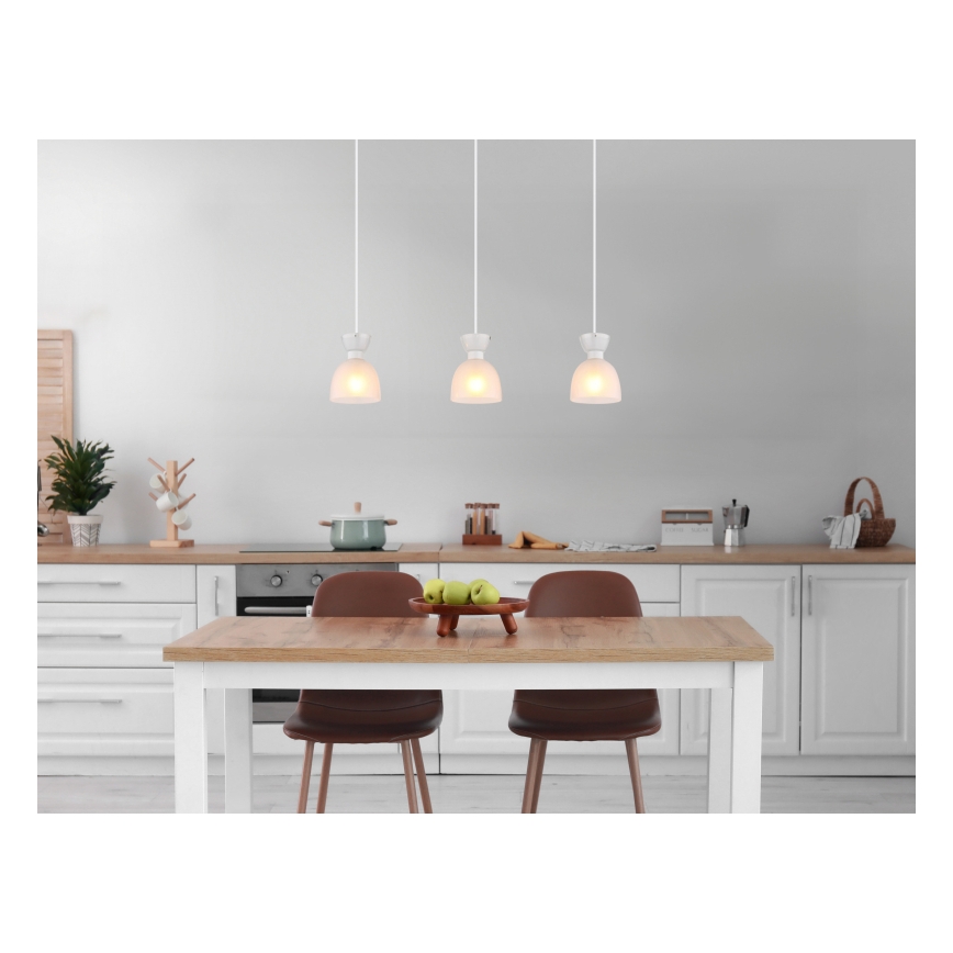 Globo - Candeeiro suspenso 3xE14/40W/230V branco