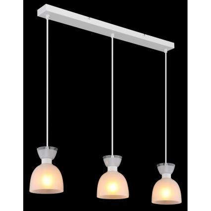 Globo - Candeeiro suspenso 3xE14/40W/230V branco