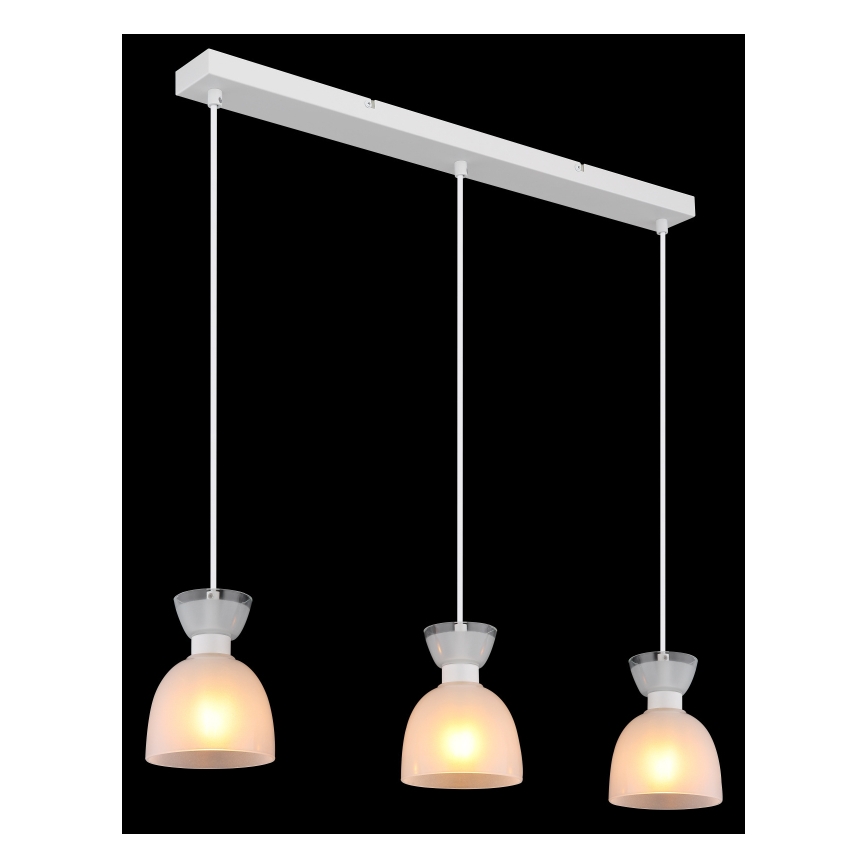 Globo - Candeeiro suspenso 3xE14/40W/230V branco