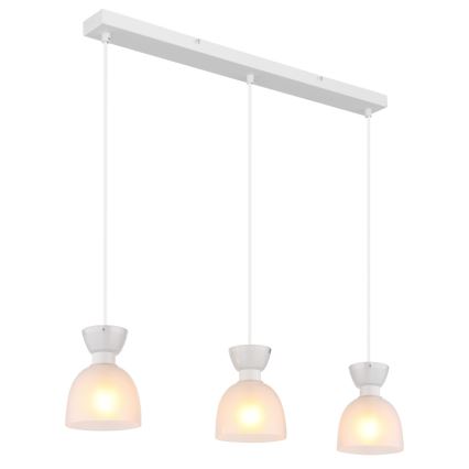Globo - Candeeiro suspenso 3xE14/40W/230V branco