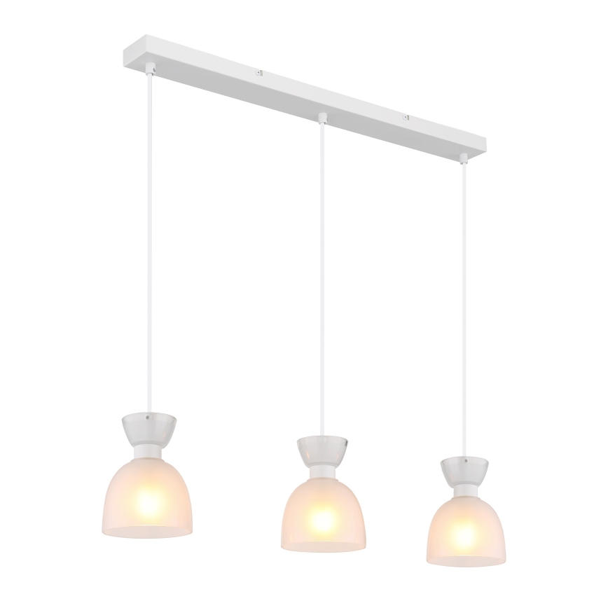 Globo - Candeeiro suspenso 3xE14/40W/230V branco