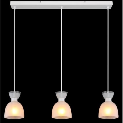 Globo - Candeeiro suspenso 3xE14/40W/230V branco