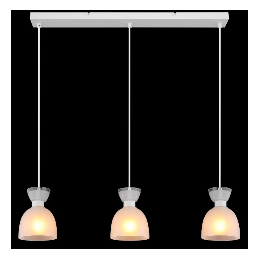 Globo - Candeeiro suspenso 3xE14/40W/230V branco