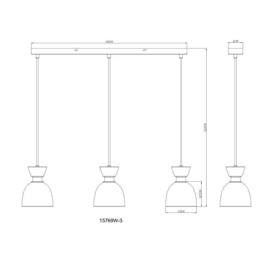 Globo - Candeeiro suspenso 3xE14/40W/230V branco