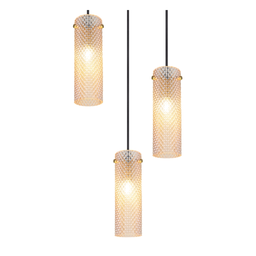 Globo - Candeeiro suspenso 3xE14/40W/230V dourado