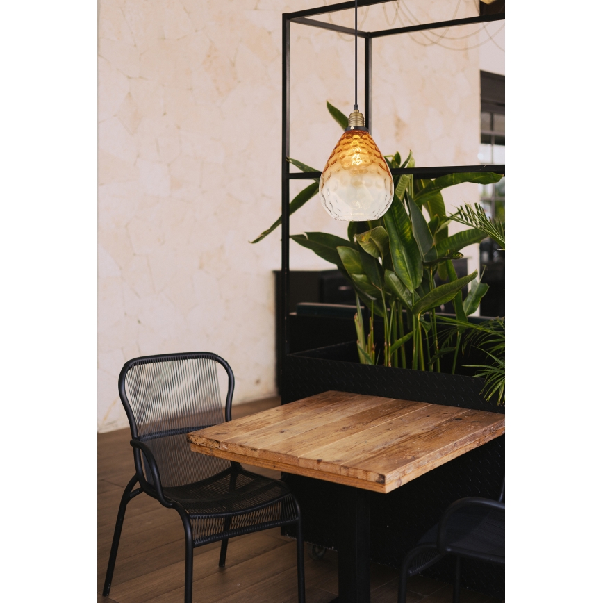 Globo - Candeeiro suspenso 1xE27/60W/230V diâmetro 21 cm laranja