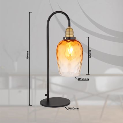 Globo - Candeeiro de mesa 1xE27/60W/230V laranja