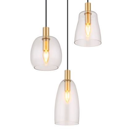 Globo - Candeeiro suspenso 3xE14/40W/230V diâmetro 43 cm latão