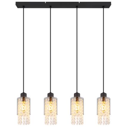 Globo - Candeeiro suspenso 4xE27/40W/230V preto