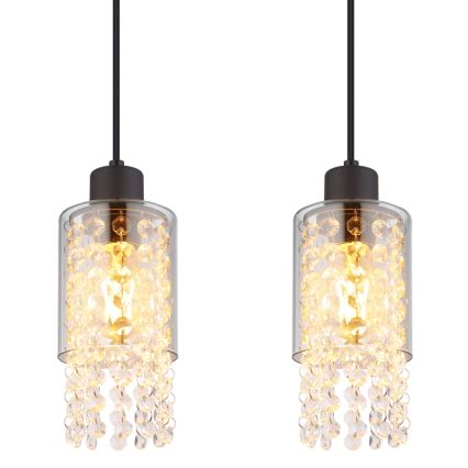 Globo - Candeeiro suspenso 4xE27/40W/230V preto