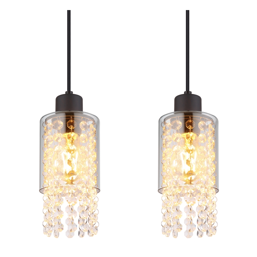 Globo - Candeeiro suspenso 4xE27/40W/230V preto