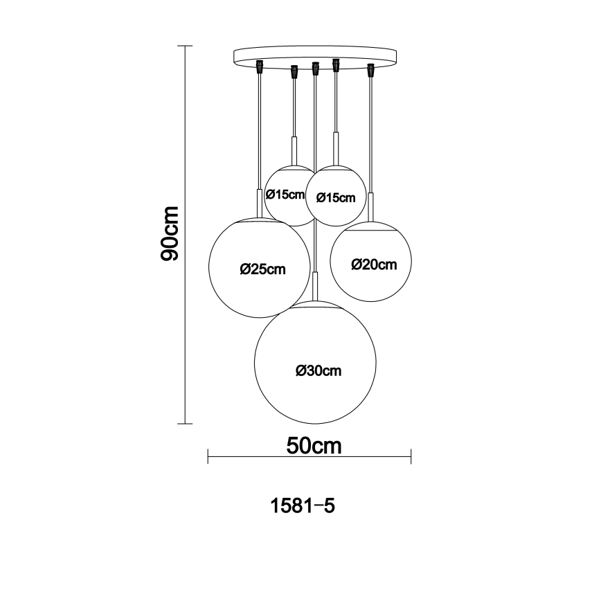 Globo - Luz de teto 5xE27/60W/230V
