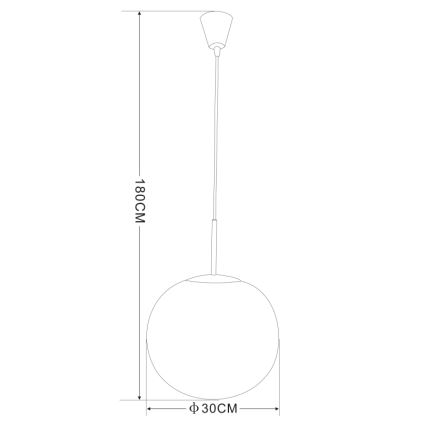 Globo - Candelabro suspenso 1xE27/60W/230V diâmetro 30 cm